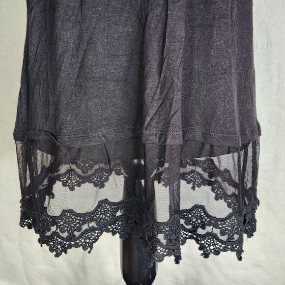 Eikosi Black Rayon Span Spaghetti Strap Tiered Poly Mesh Lace Cami Top Size 2XL - Picture 10 of 16